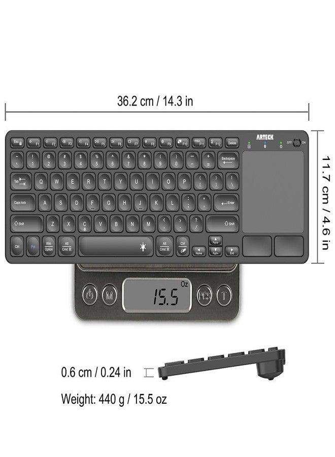 Arteck Universal Backlit 7-Colors Bluetooth Touch TV Keyboard with Easy Media Control and Build-in Touchpad for TV-Connected Computer, Smart TV, Desktop, Laptop, iPad, Surface, Tablet, HTPC - Image 5